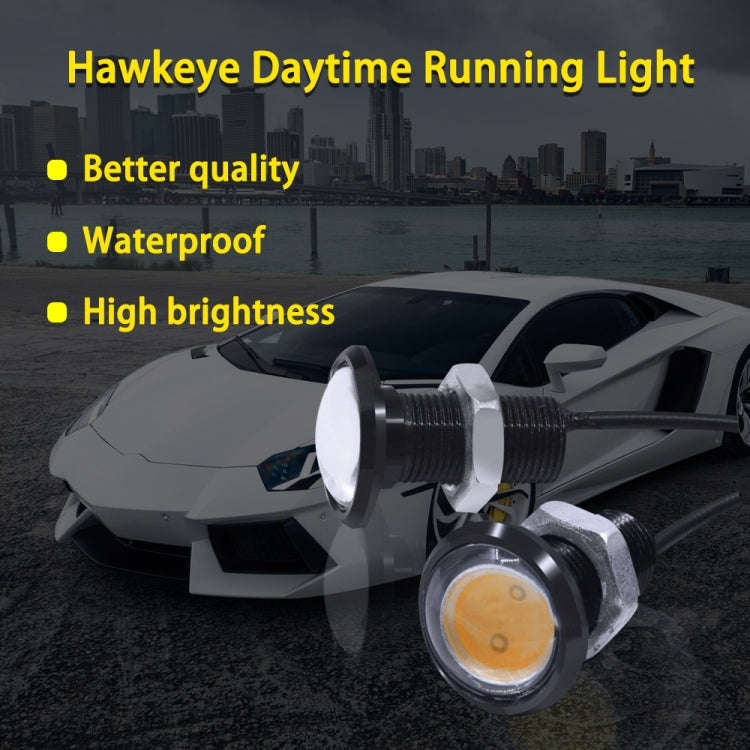 10 PCS 23mm 1.5W DC9-80V Motorcycle Eagle Eye Light Single Lens(Yellow Light)