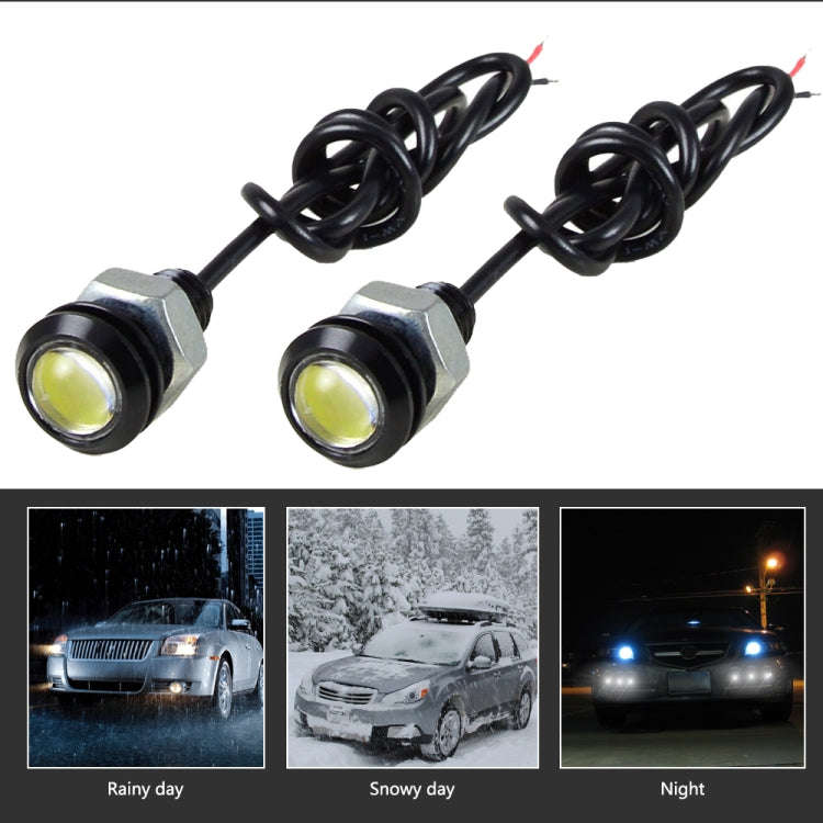 10 PCS 18mm 1.5W DC9-80V Motorcycle Eagle Eye Light Double Lens(White Light)