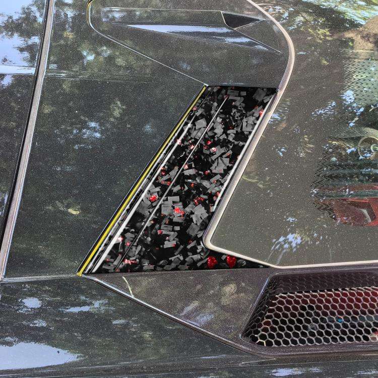 6pcs/Set Forged Gold Foil Carbon Fiber Car Roof Camera Decorative Sticker for Chevrolet Corvette ...