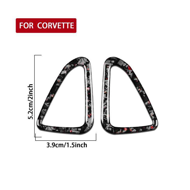 2pcs/Set Forged Gold Foil Carbon Fiber Car Door Air Outlet Decorative Sticker for Chevrolet Corve...