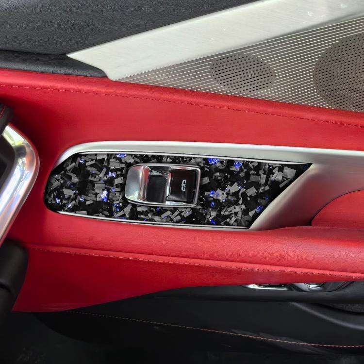 2pcs/Set Forged Gold Foil Carbon Fiber Car Window Lift Decorative Sticker for Chevrolet Corvette ...