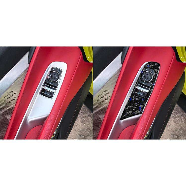 2pcs/Set Forged Gold Foil Carbon Fiber Car Window Lift Decorative Sticker for Chevrolet Corvette ...