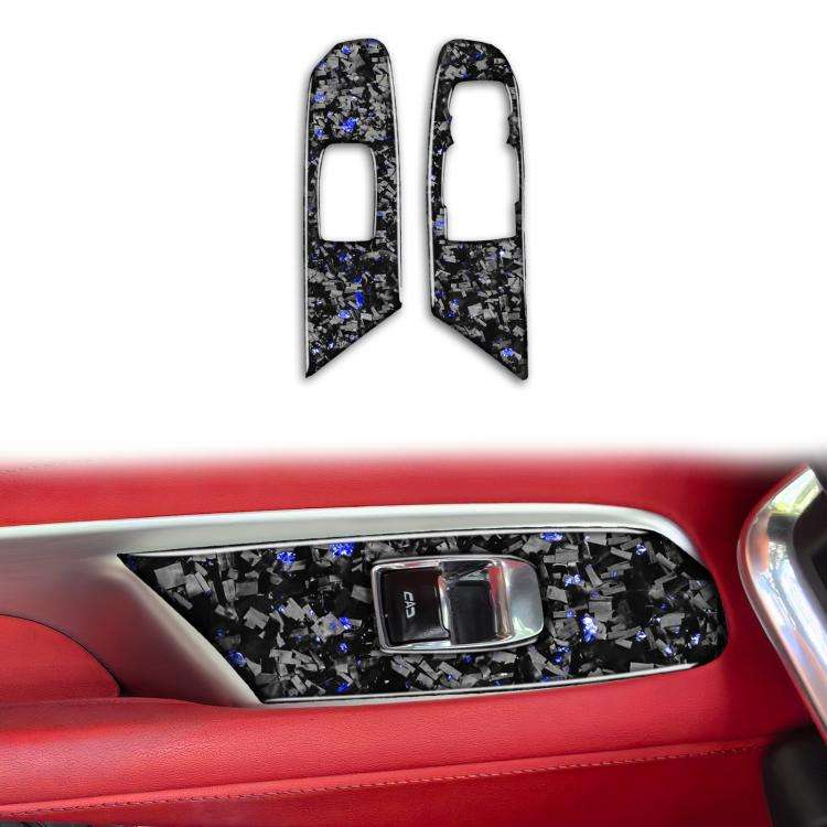 2pcs/Set Forged Gold Foil Carbon Fiber Car Window Lift Decorative Sticker for Chevrolet Corvette ...