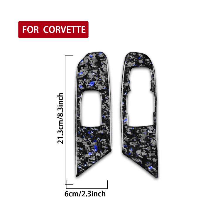 2pcs/Set Forged Gold Foil Carbon Fiber Car Window Lift Decorative Sticker for Chevrolet Corvette ...