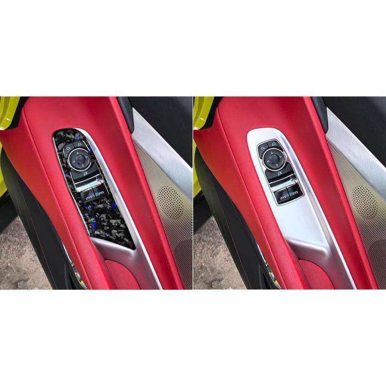 2pcs/Set Forged Gold Foil Carbon Fiber Car Window Lift Decorative Sticker for Chevrolet Corvette ...