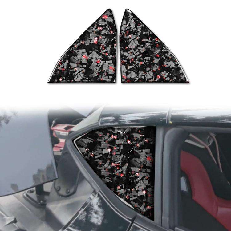 2pcs/Set Forged Gold Foil Carbon Fiber Car Rear Triangle Window Decorative Sticker for Chevrolet ...