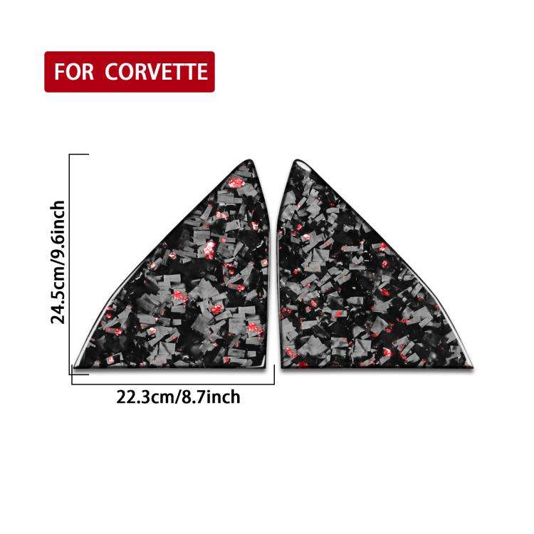 2pcs/Set Forged Gold Foil Carbon Fiber Car Rear Triangle Window Decorative Sticker for Chevrolet ...