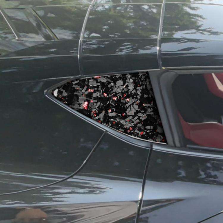 2pcs/Set Forged Gold Foil Carbon Fiber Car Rear Triangle Window Decorative Sticker for Chevrolet ...