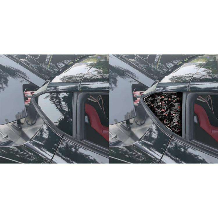 2pcs/Set Forged Gold Foil Carbon Fiber Car Rear Triangle Window Decorative Sticker for Chevrolet ...