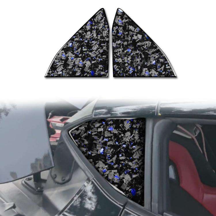 2pcs/Set Forged Gold Foil Carbon Fiber Car Rear Triangle Window Decorative Sticker for Chevrolet ...