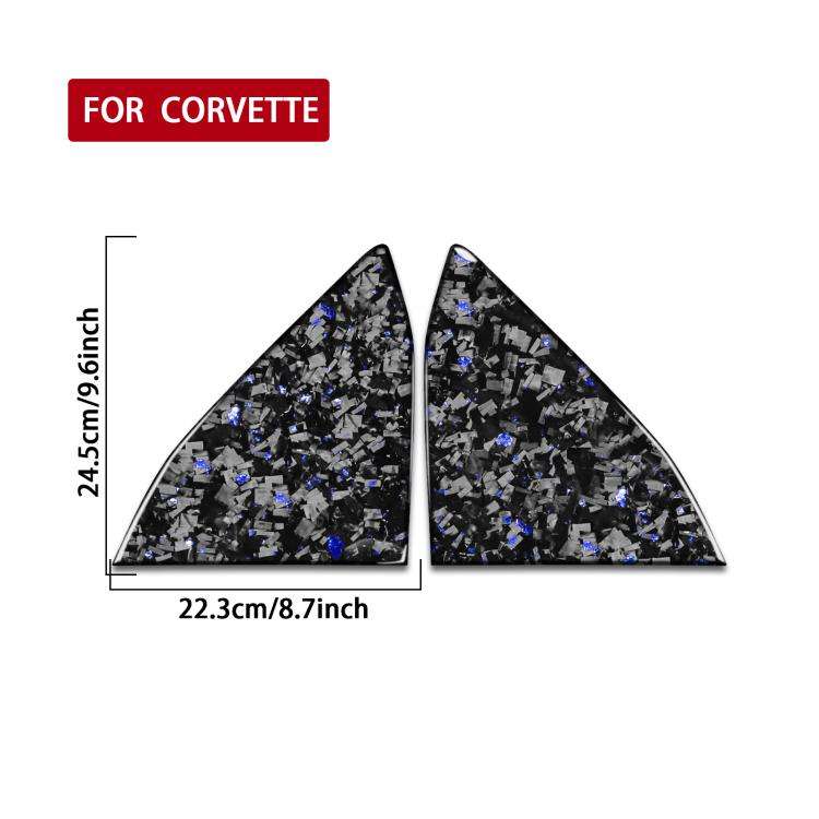 2pcs/Set Forged Gold Foil Carbon Fiber Car Rear Triangle Window Decorative Sticker for Chevrolet ...