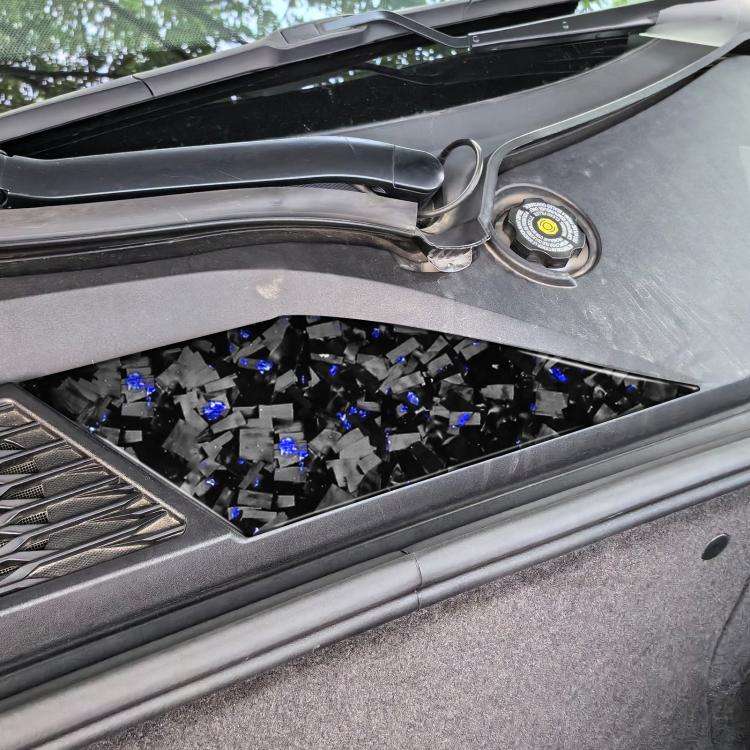 Forged Gold Foil Carbon Fiber Car Front Storage Vents Decorative Sticker for Chevrolet Corvette C...
