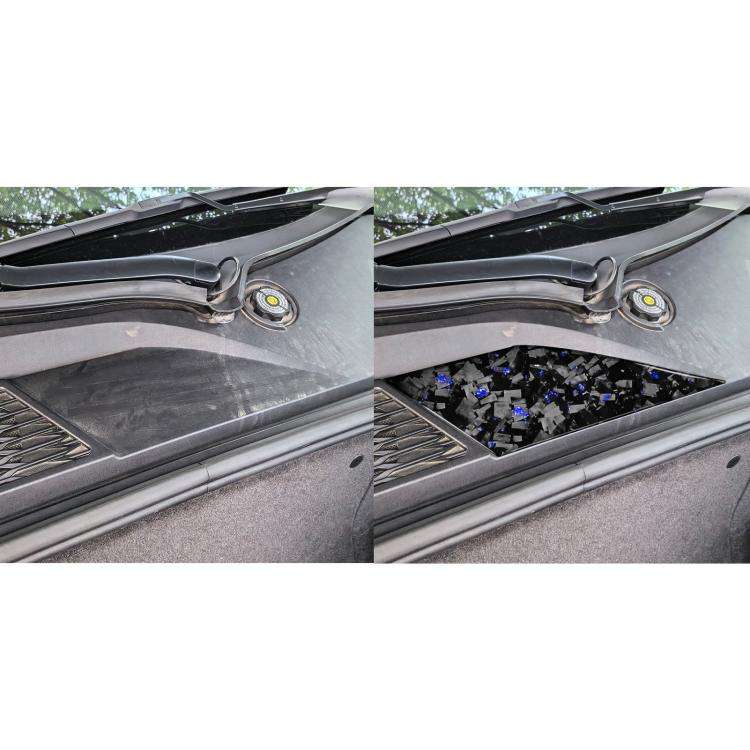 Forged Gold Foil Carbon Fiber Car Front Storage Vents Decorative Sticker for Chevrolet Corvette C...