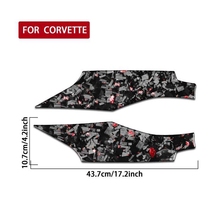 2pcs/Set Forged Gold Foil Carbon Fiber Car Door Panel Decorative Sticker for Chevrolet Corvette C...