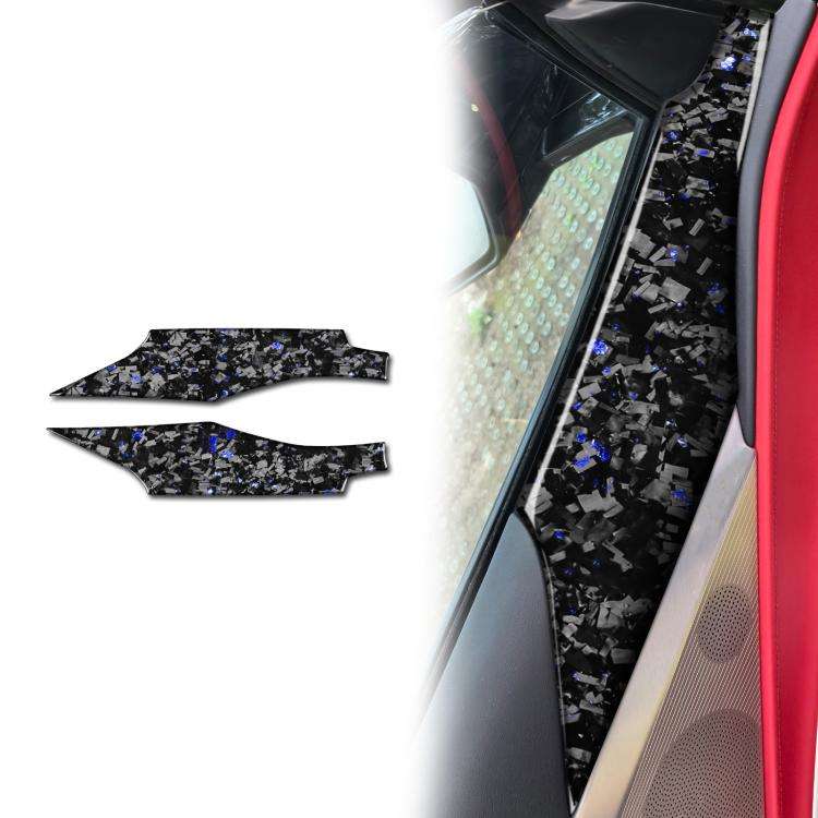 2pcs/Set Forged Gold Foil Carbon Fiber Car Door Panel Decorative Sticker for Chevrolet Corvette C...
