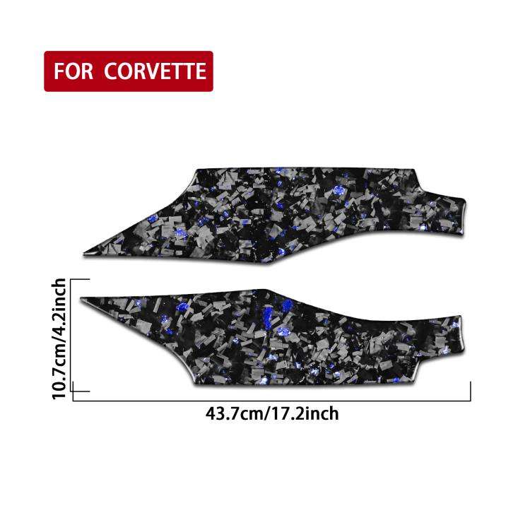 2pcs/Set Forged Gold Foil Carbon Fiber Car Door Panel Decorative Sticker for Chevrolet Corvette C...