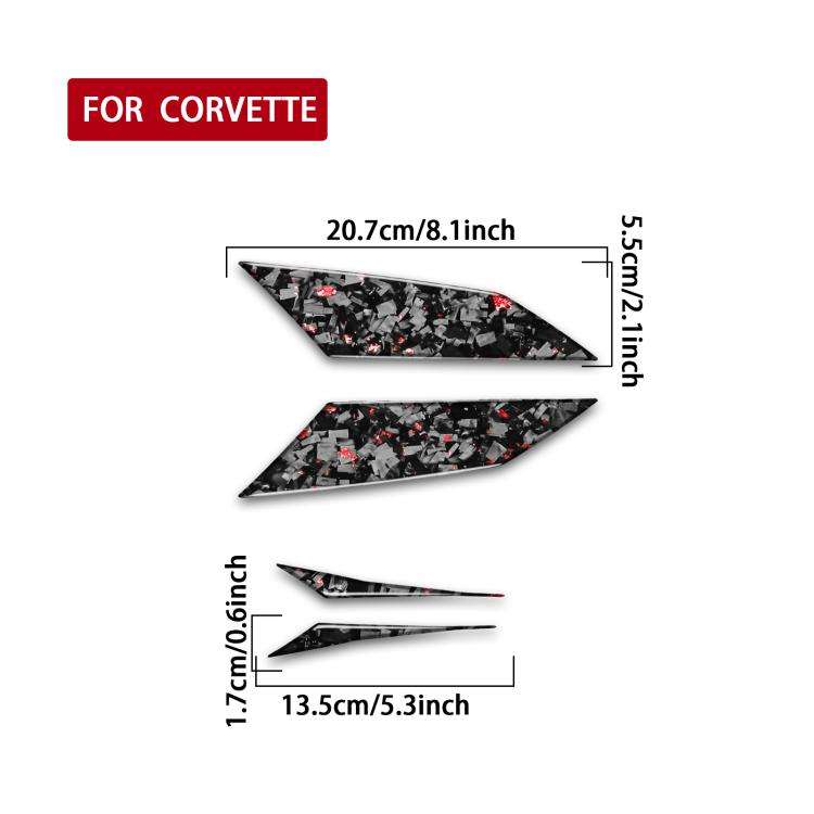 4pcs/Set Forged Gold Foil Carbon Fiber Car Taillight Sides Decorative Sticker for Chevrolet Corve...
