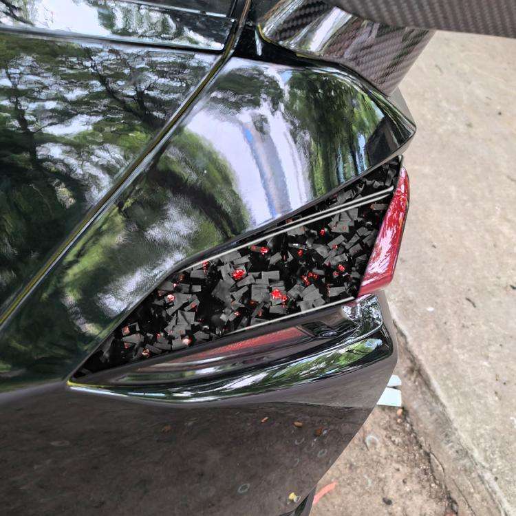 4pcs/Set Forged Gold Foil Carbon Fiber Car Taillight Sides Decorative Sticker for Chevrolet Corve...
