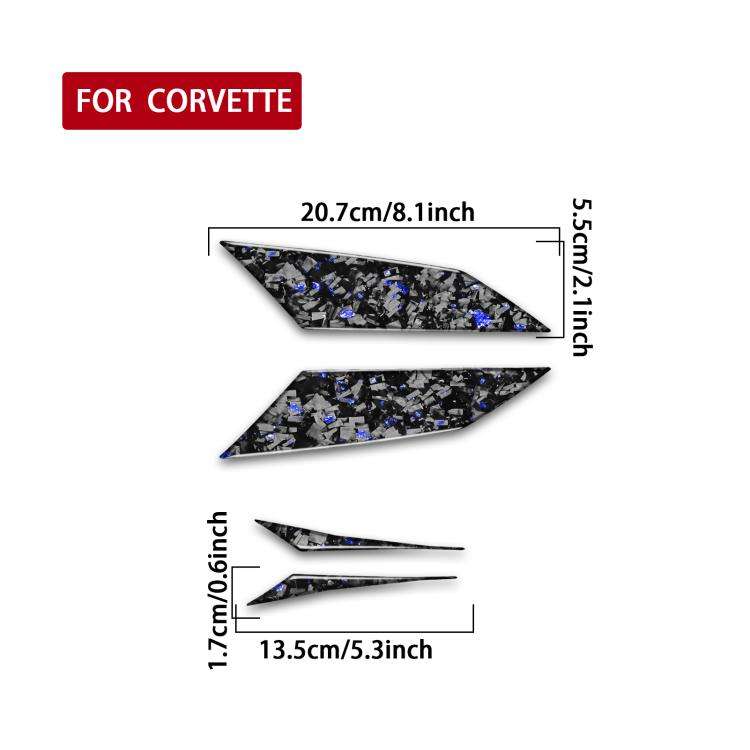 4pcs/Set Forged Gold Foil Carbon Fiber Car Taillight Sides Decorative Sticker for Chevrolet Corve...