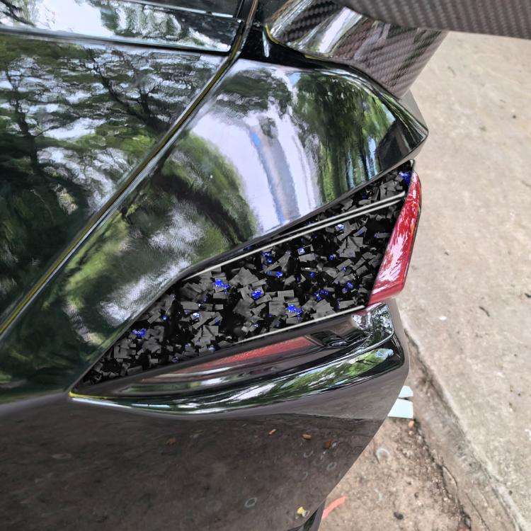 4pcs/Set Forged Gold Foil Carbon Fiber Car Taillight Sides Decorative Sticker for Chevrolet Corve...