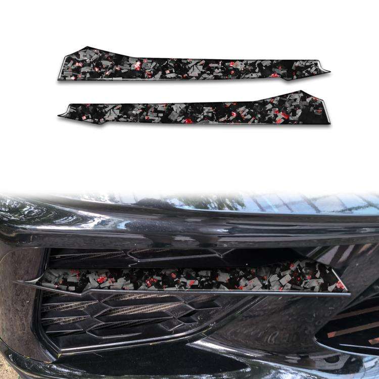 2pcs/Set Forged Gold Foil Carbon Fiber Car Front Sides Air Vents Decorative Sticker for Chevrolet...