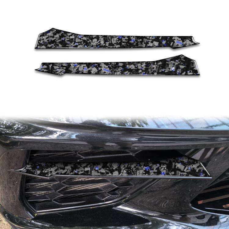 2pcs/Set Forged Gold Foil Carbon Fiber Car Front Sides Air Vents Decorative Sticker for Chevrolet...