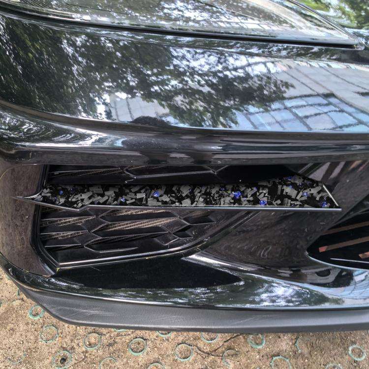 2pcs/Set Forged Gold Foil Carbon Fiber Car Front Sides Air Vents Decorative Sticker for Chevrolet...