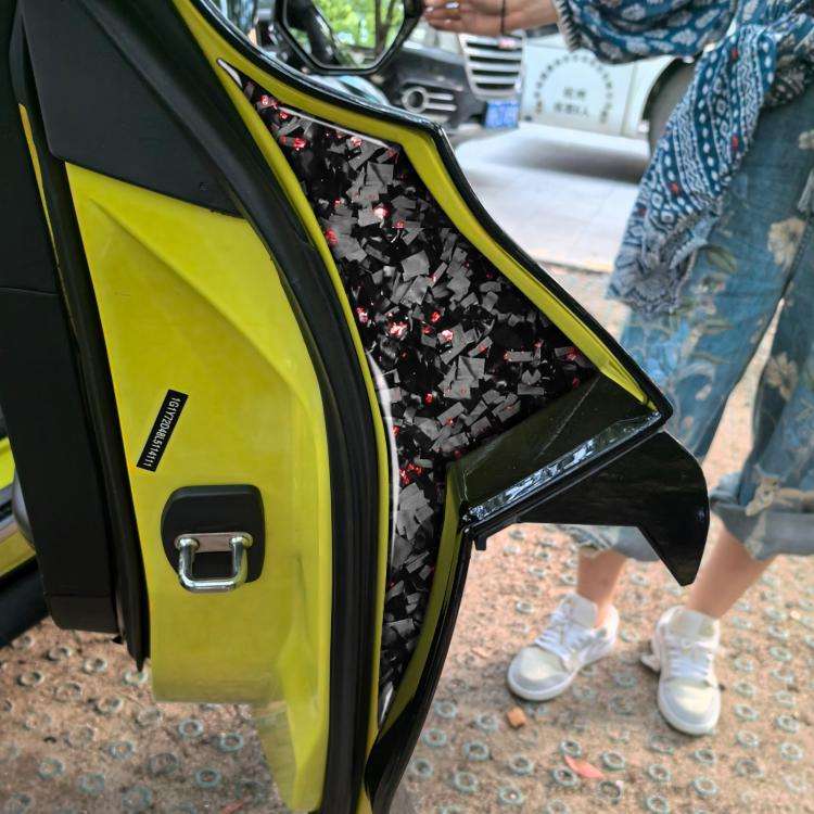 2pcs/Set Forged Gold Foil Carbon Fiber Car Inside Door Decorative Sticker for Chevrolet Corvette ...