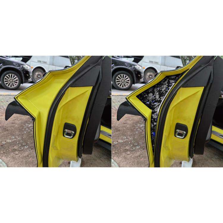 2pcs/Set Forged Gold Foil Carbon Fiber Car Inside Door Decorative Sticker for Chevrolet Corvette ...
