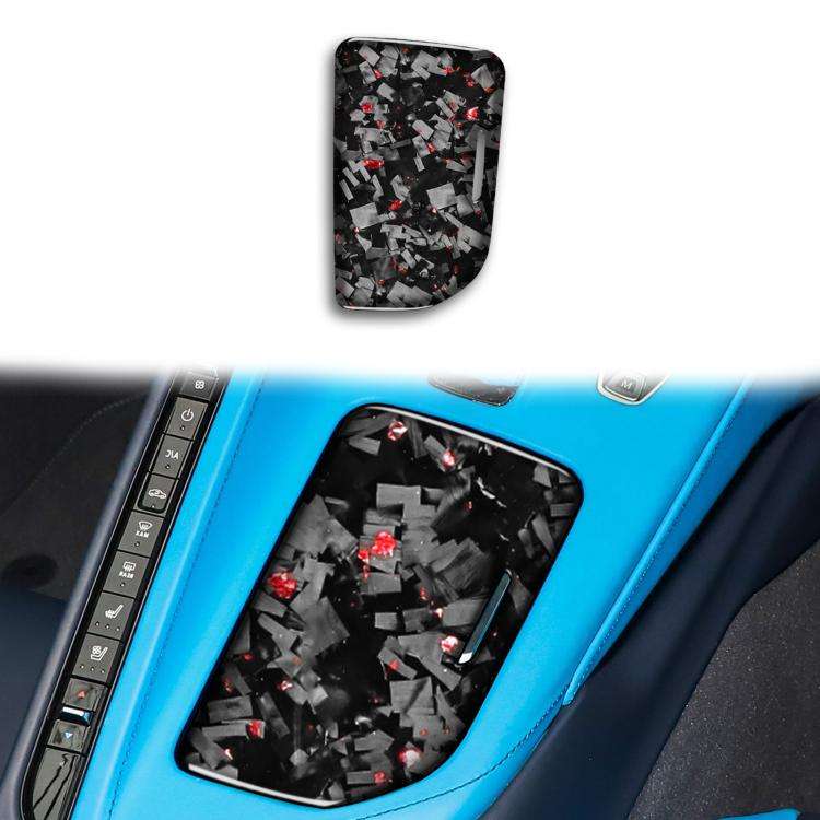 Forged Gold Foil Carbon Fiber Car Central Control Cup Cover Decorative Sticker for Chevrolet Corv...