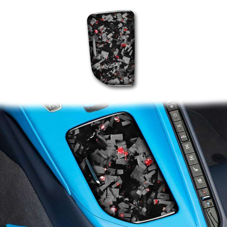 Forged Gold Foil Carbon Fiber Car Central Control Cup Cover Decorative Sticker for Chevrolet Corv...