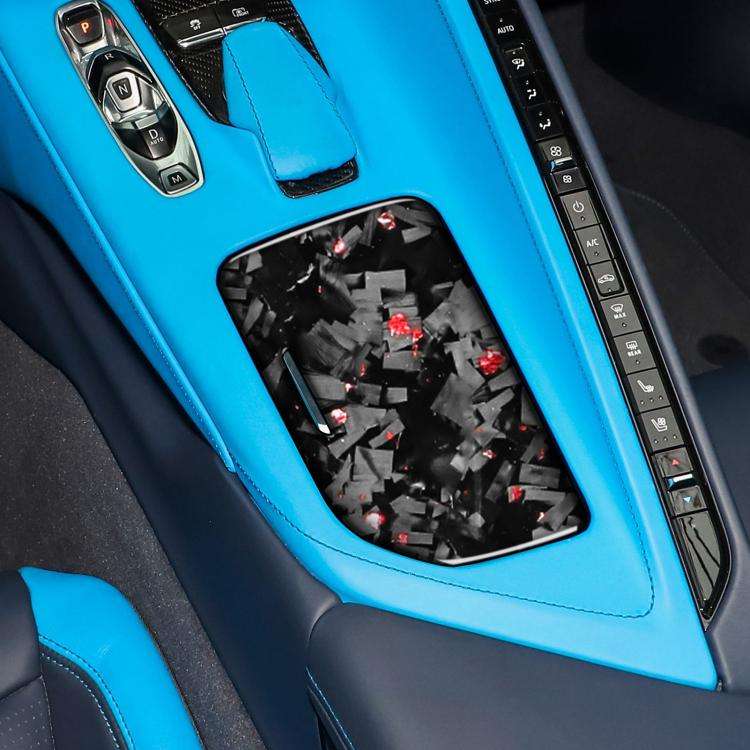 Forged Gold Foil Carbon Fiber Car Central Control Cup Cover Decorative Sticker for Chevrolet Corv...