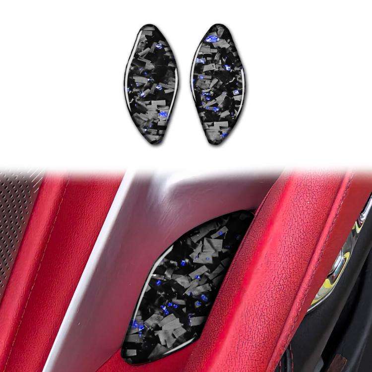 2pcs/Set Forged Gold Foil Carbon Fiber Car Inside Door Bowl Decorative Sticker for Chevrolet Corv...