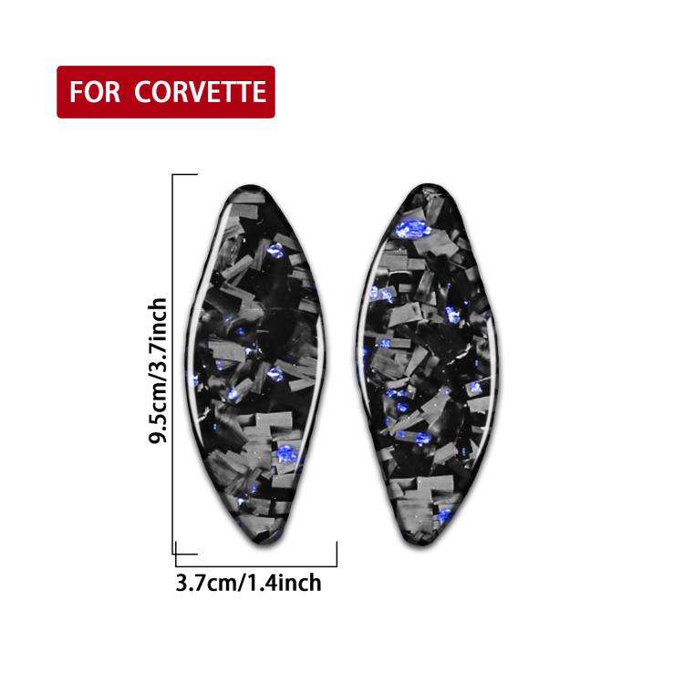 2pcs/Set Forged Gold Foil Carbon Fiber Car Inside Door Bowl Decorative Sticker for Chevrolet Corv...