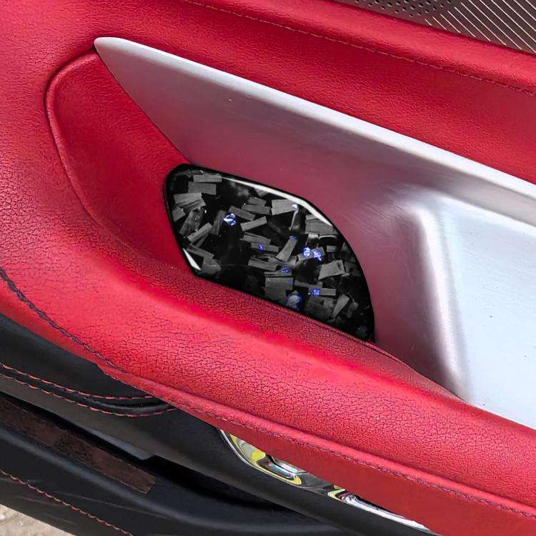 2pcs/Set Forged Gold Foil Carbon Fiber Car Inside Door Bowl Decorative Sticker for Chevrolet Corv...