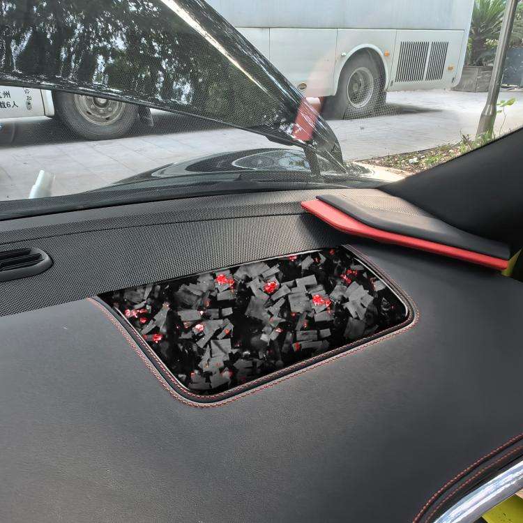 Forged Gold Foil Carbon Fiber Car Front Passenger Seat Panel Decorative Sticker for Chevrolet Cor...