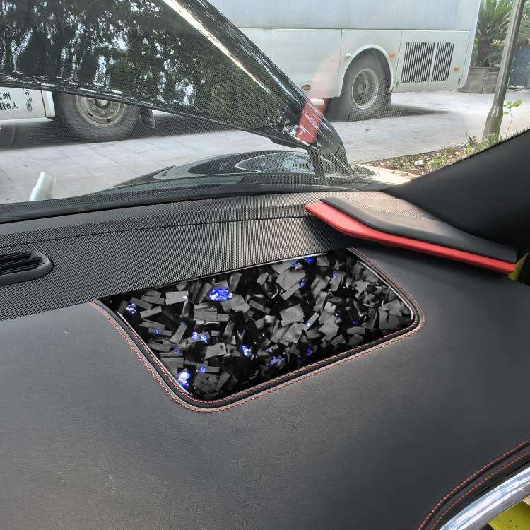 Forged Gold Foil Carbon Fiber Car Front Passenger Seat Panel Decorative Sticker for Chevrolet Cor...