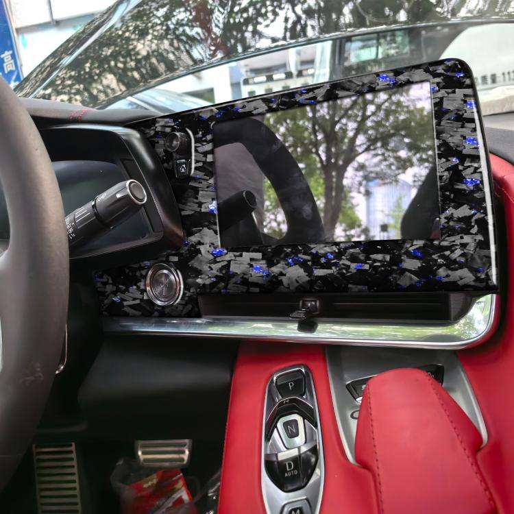 Forged Gold Foil Carbon Fiber Car Central Control Screen Frame Decorative Sticker for Chevrolet C...