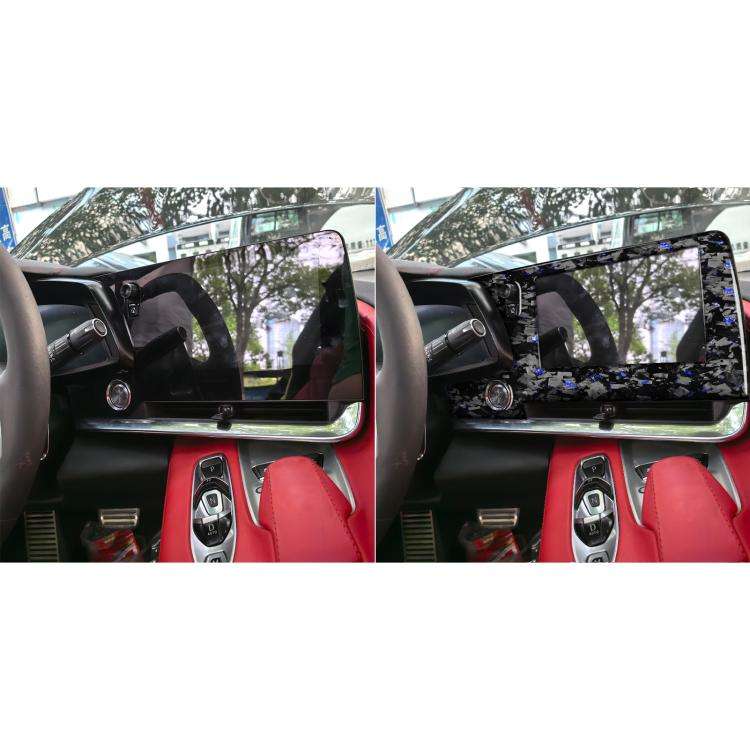 Forged Gold Foil Carbon Fiber Car Central Control Screen Frame Decorative Sticker for Chevrolet C...