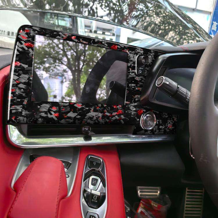 Forged Gold Foil Carbon Fiber Car Central Control Screen Frame Decorative Sticker for Chevrolet C...