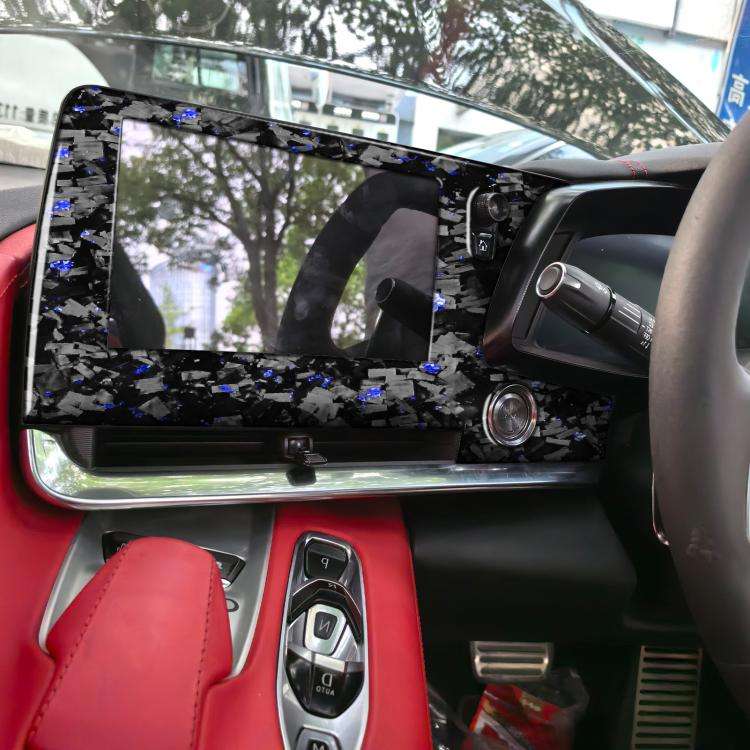 Forged Gold Foil Carbon Fiber Car Central Control Screen Frame Decorative Sticker for Chevrolet C...