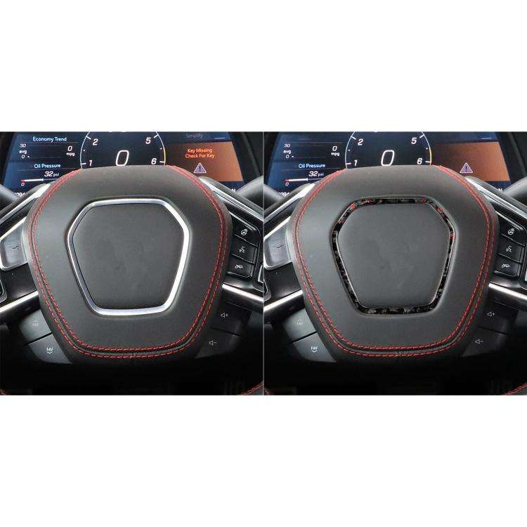 Forged Gold Foil Carbon Fiber Car Steering Wheel Frame Decorative Sticker for Chevrolet Corvette ...