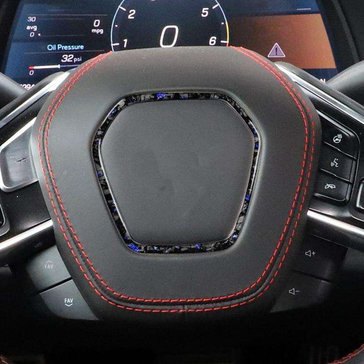 Forged Gold Foil Carbon Fiber Car Steering Wheel Frame Decorative Sticker for Chevrolet Corvette ...