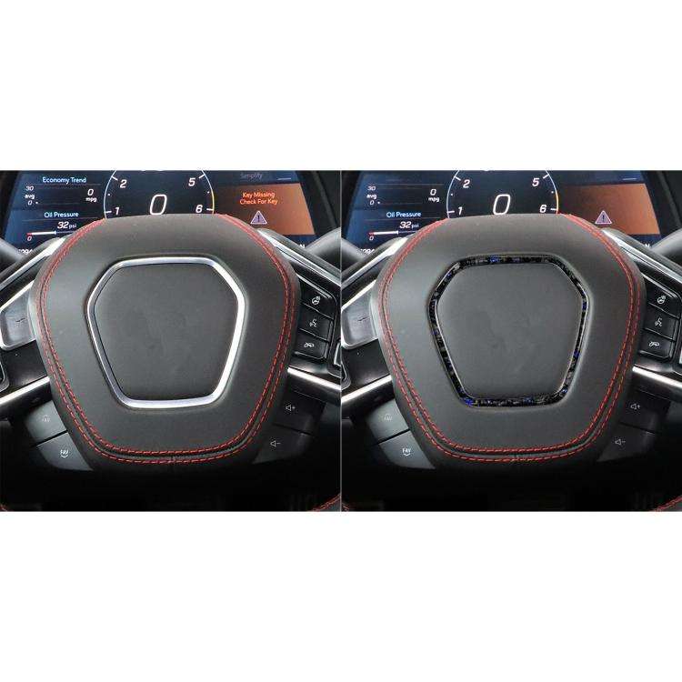 Forged Gold Foil Carbon Fiber Car Steering Wheel Frame Decorative Sticker for Chevrolet Corvette ...