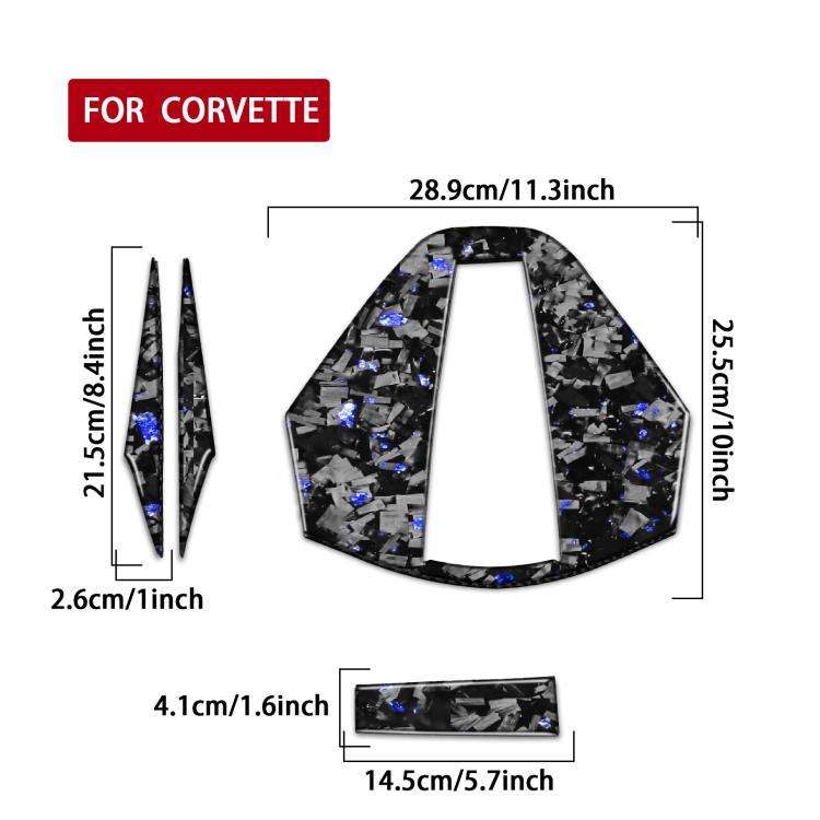 4pcs/Set Forged Gold Foil Carbon Fiber Car Rear Roof Camera Decorative Sticker for Chevrolet Corv...