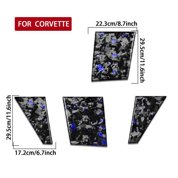 4pcs/Set Forged Gold Foil Carbon Fiber Car Roof Camera Sides Decorative Sticker for Chevrolet Cor...