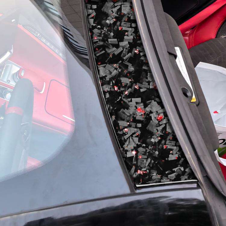 Forged Gold Foil Carbon Fiber Car Front Roof Decorative Sticker for Chevrolet Corvette C8 2020-, ...