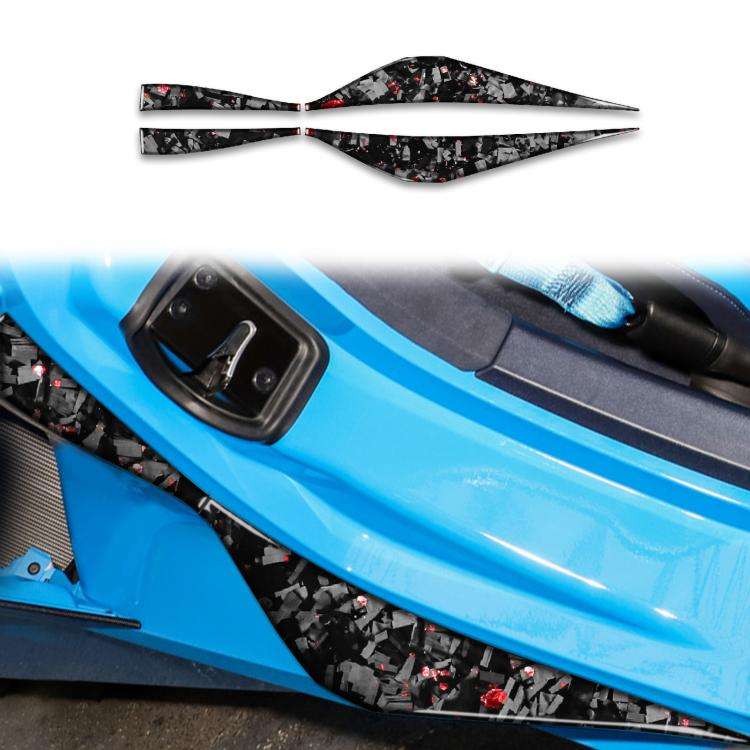 4pcs/Set Forged Gold Foil Carbon Fiber Car Door Armrest Side Decorative Sticker for Chevrolet Cor...