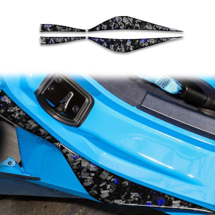4pcs/Set Forged Gold Foil Carbon Fiber Car Door Armrest Side Decorative Sticker for Chevrolet Cor...