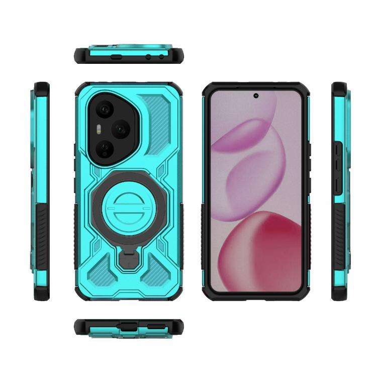 For Honor 400 Pro 5G Global 160.8mm J-20 Solid Color MagSafe Magnetic TPU+PC Phone Case(Lake Blue)